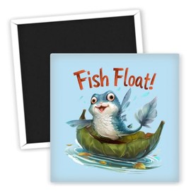 Fröhlicher Fisch im Boot - Tier Kühlschrankmagnet - Dekorativ für die Küche - Lustige Tiermagnete - Bunte Kühlschrank Deko - Geschenkidee für Tierfreunde - Maritime Deko - Tierdesigns Magnet