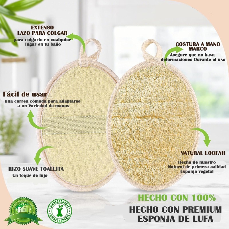 Lumbor37 Esponja Natural de Lufa, Exfoliantes Naturales Puras, Limpieza Profunda
