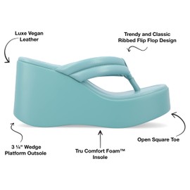 Journee Collection - Sandalias Shareene Tru Comfort Foam™ para mujer, Azul, 8.5 US