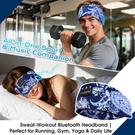 LC-dolida Sleep Headphones Headband,Soft Sleeping Headphones Bluetooth Headband with Earphones Wireless Soft Music Headband Earphones for Men Women Teens Yoga Workout Fitness Relax Travel