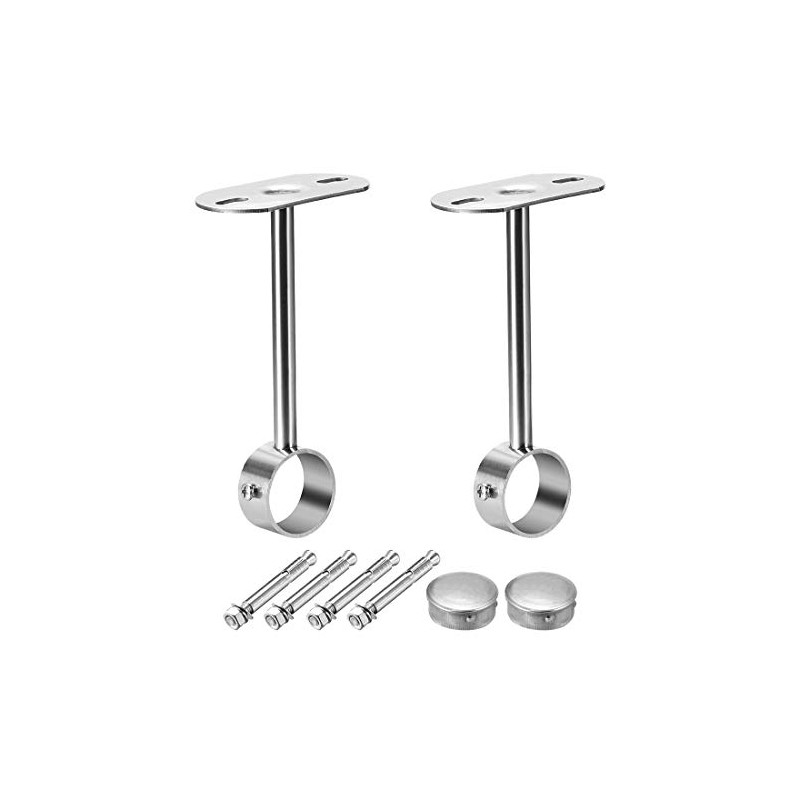 uxcell Ceiling-Mount Bracket, Wardrobe Pipe Bracket, 32mm Dia, Shower Curtain