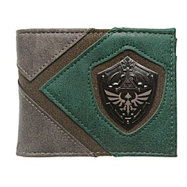 ANGIEHAIE Legend of Zelda Metal Hylian Shield Green Bi Fold Wallet