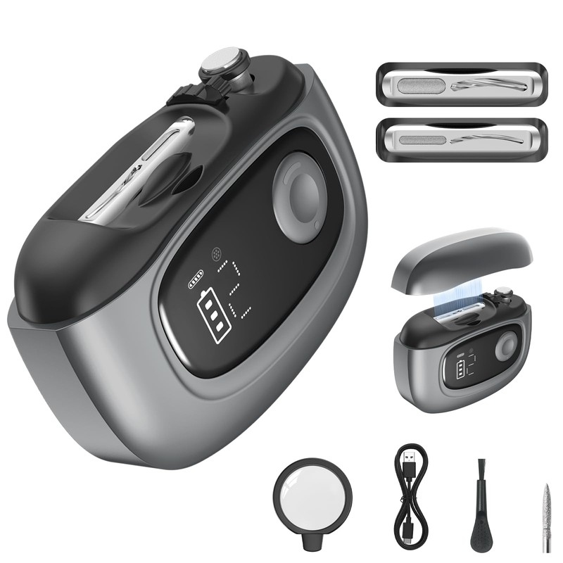 Electric Nail Clipper Adjustable Width & Narrow Double-Groove Blades, Adjustable
