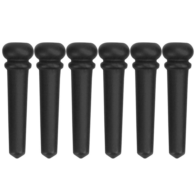 6pcs Ebony Acoustic Guitar Pins Pegs Guitar Parts Replacement Tool