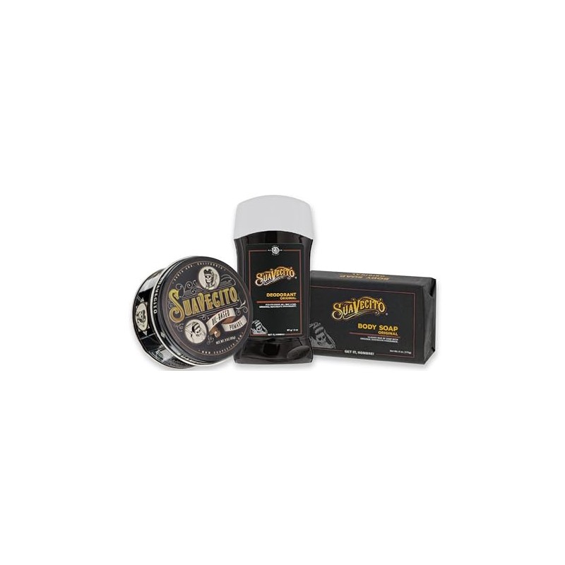 Suavecito- Paquete de elementos esenciales con aroma exclusivo de pomada: