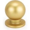 Haliwu 10 Pack Brushed Brass Cabinet Knobs, Round Ball Gold