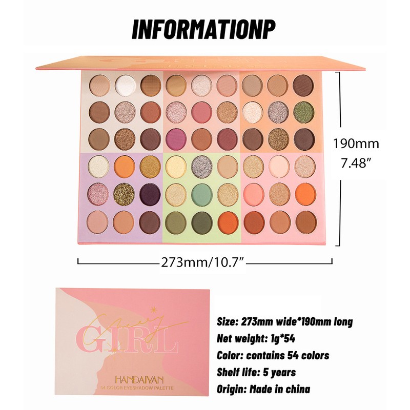 54 Colors Matte Eye Shadow Palette Shine Nude Make up