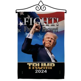 Ornament Collection Fight for Trump Flag Hanger Kit Wall Hanging Home Room Poster Election 2024 President 47 MAGA Door Sign Indoor Tapestry Patriotic Decoration, Republican Gifts Made in USA