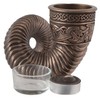 Veronese Germanic Tea Light Holder Ram's Horn Bronzed