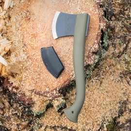 Morakniv Lightweight Axe, Boron Steel Camping Hatchet with Leather Hatchet Sheath, 4.5 Inch