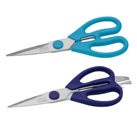 Chicago Cutlery 2-Pack Soft Grip Kitchen Scissors Shears With Bottle Opener, All Purpose Stainless Steel Utility Scissors, For Everyday Kitchen Office Home Arts & Craft