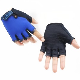 Morices Children's Bicycle Gloves, Sports Gloves, Fingerless, Cycling Gloves, For Spring, Summer, Autumn, Gloves, Anti-Slip, Breathable, Stretchable, Mountaineering, Baseball, Boys, Girls,