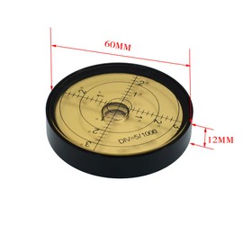 Aluminum alloy high-precision universal horizontal level instrument bubble level tool circle 2.4 inches 60mm (black（coppery）)