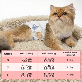 2 Pieces Recovery Suit Recovery Suit Clothing, Pet Protection Clothing for Cats, Surgical Recovery Suit Cat Recovery Suit, Surgical Recovery Suits for Cats (Sheep + Cats, L)