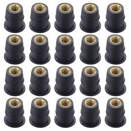 CPJJ 20 x M5 motorcycle windscreen nuts, rubber nuts, motorcycle windscreen screw mounting nuts, windshields, shaft nut (convex type, M5), black