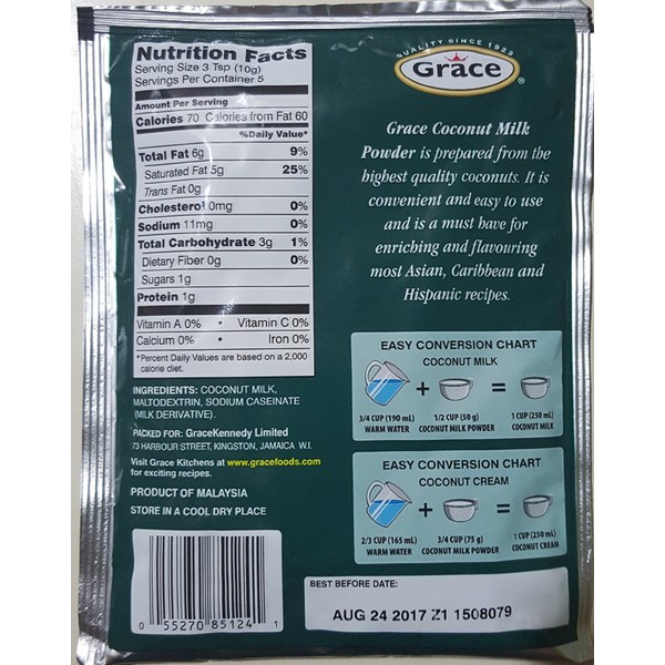 Grace Coconut Milk Powder, Pack of 6