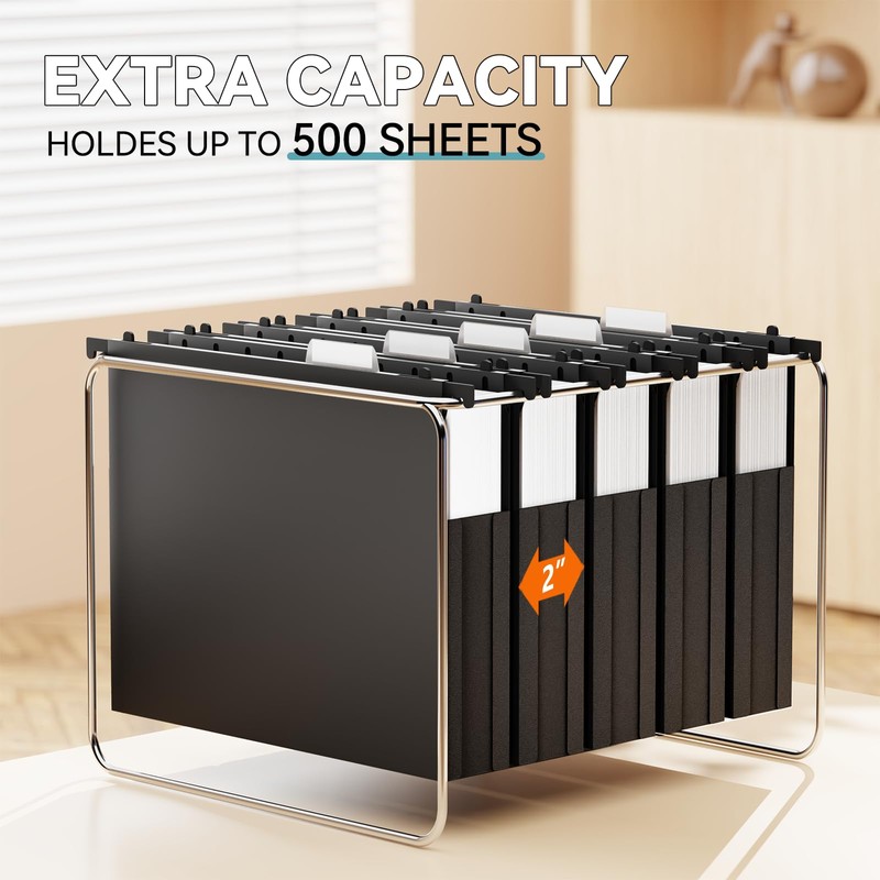 NORDUN Plastic Hanging File Folder Expandable,Letter Size,Upgraded 2" Expansion Accordian