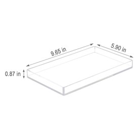 Bigfety Acrylic Bathroom Tray for Counter, Handmade Clear Trays Sturdy Organizer for Cup, Sponge, Soap, Plant (Medium, Clear)