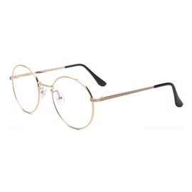 Kelens Metal Frame Round Retro Glasses Without Prescription Clear Lens Glasses Vintage Decorative Glasses Inspired by John Lennon, gold