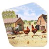 The Leonardo Collection Cockerel & Hen Coasters Set of 4 | Coasters Set For All Modern Kitchen & Offices | Designed By Macneil Studios | Coasters For All Types of Cups & Mugs
