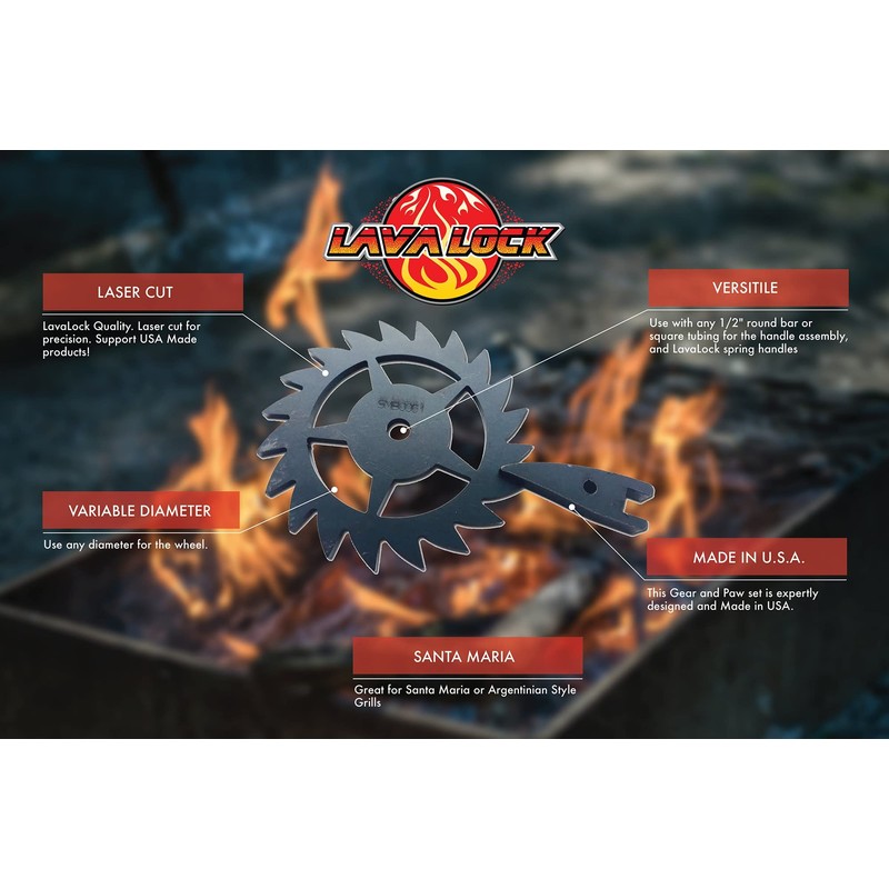 LavaLock® Ratchet & Paw Gear for Santa Maria Grill