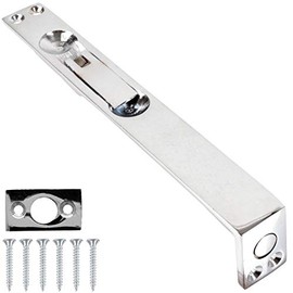 6" Flush Edge Bolt 150mm Polished Chrome Lever Action Double French Swing Slide Door Drop Lock