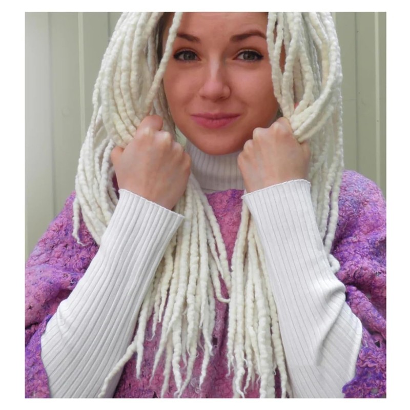 Dreadlock Extensions Blue Wool Double Ended DE End Dreads Crochet