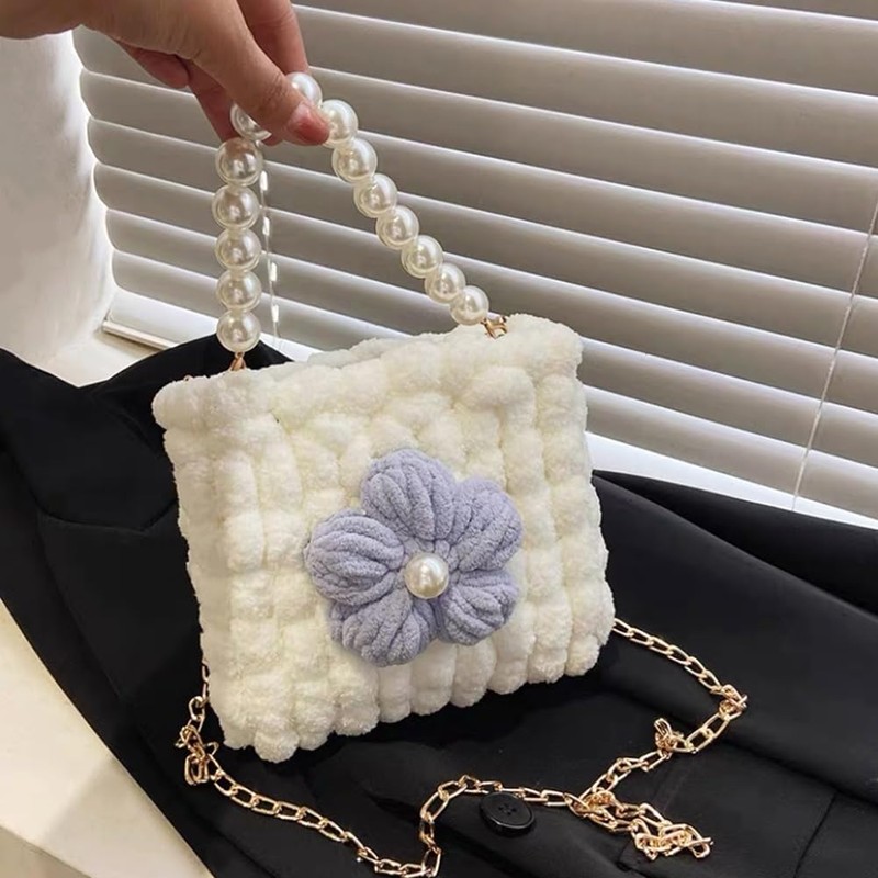 WADORN DIY Crochet Handbag Making Kit, Hand-Knit Woven Tote Bag