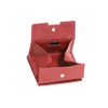 LEAS Wiener-Schachtel mit großer Kleingeldschütte und RFID Schutzfolie, Echt-Leder, Cherry/rot