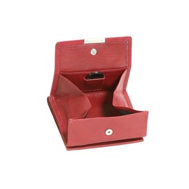 LEAS Wiener-Schachtel mit großer Kleingeldschütte und RFID Schutzfolie, Echt-Leder, Cherry/rot Special Edition