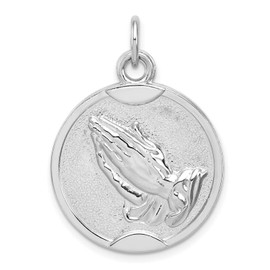 Jewelry Stores Network Praying Hands Charm With Serenity Prayer Words On Back In 925 Sterling Silver 30 mm x 20 mm