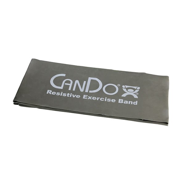 CanDo Latex-Free Exercise Band, 5-Foot Singles Silver
