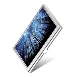 Rouidr Metal Business Card Holder, Slim & Compact, Starry Sky, Unisex