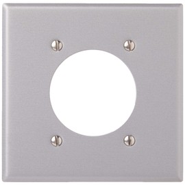 Leviton 2-Gang Flush Mount 2.15 Inch Dia. Device Receptacle, Standard, Aluminum, 4934