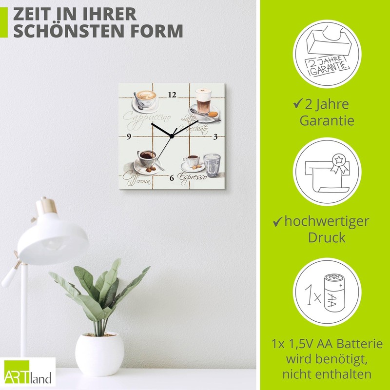 ARTLAND T9RA Wall Clock without Ticking Noises Aluminium Radio-Controlled Clock