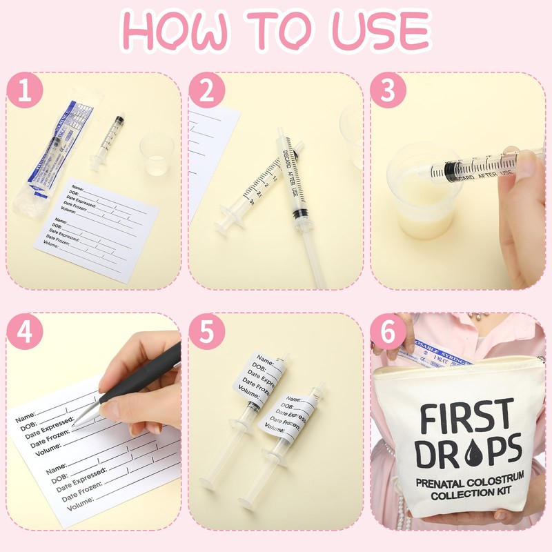 Geiserailie 100 Set Colostrum Collector Kit Include 100 1ml /3ml