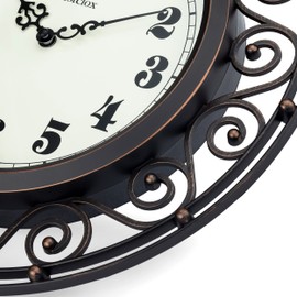 Westclox 32021 12" Filigree Rubbed Bronze Finish Clock