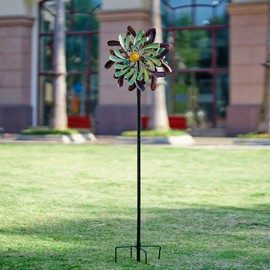 VEWOSTAR 13” Wind Spinners Outdoor,Metal Wind Spinner,360°Swivel Wind Spinners,Retro Pinwheels Kinetic Wind Spinners for Yard and Garden,Wind Sculptures & Spinners Yard Art Windmills for Lawn Patio