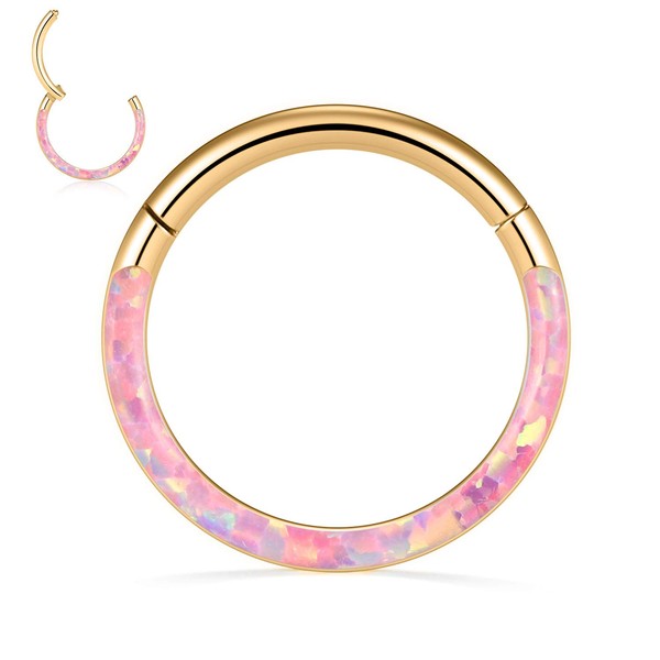 AROWRO Helix Rook Conch Earrings Nose Hoop 10mm Opal 316L