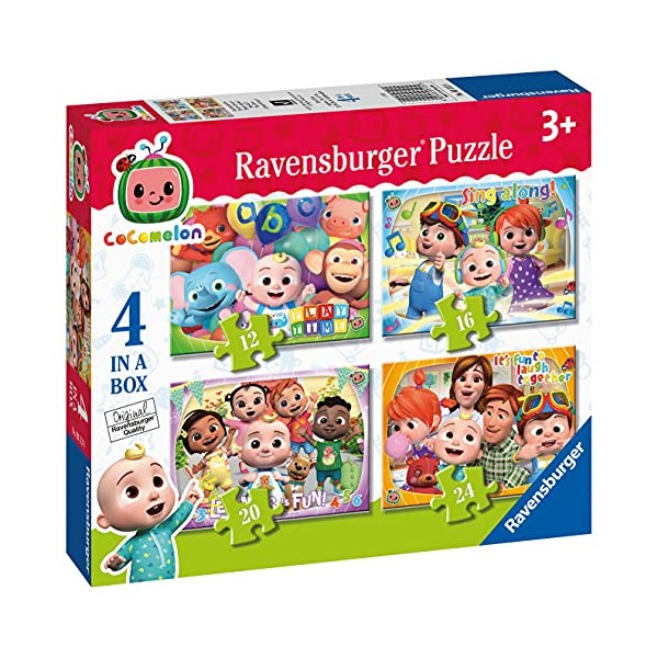 Ravensburger Cocomelon - 4 in Box (12, 16, 20, 24 Pieces) Jigsaw Puzzles for Kids Age 3 Years Up