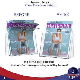 Clear Acrylic Literature Shield 8" x 10" for Brochure and Magazine Holders to Keep Papers from Falling Forward by Marketing Holders