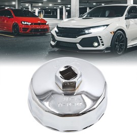 sourcing map 14 Flutes 76 mm Oil Filter Wrench Oil Filter Caps Set Steel Oil Filter Tool Silver