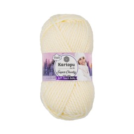 Kartopu Super Chunky Wool Knitting Rope (4 balls) per ball (skein) 100g thick winter knitting yarn (cream 34)