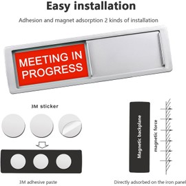 Vacant Occupied Sign,Vacant or Meeting in Progress Privacy Sign for Home Office Hotles Hospital Conference Room,Slider Door sign Tells Whether Room Vacant or Occupied, 7'' x 2''