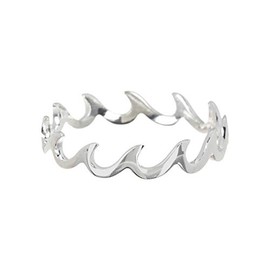 Pura Vida Silver Wave Band Ring - .925 Sterling Silver, Silver Plating Accessories - Size 6
