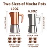 Stainless Steel Moka Pot Espresso Maker 6 Cups (10oz/300ml) -