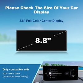 Coleya (2pack) 2024 2025 MX-5 Miata Screen Protector for Mazda MX-5 Miata (Sport/Club/Grand Touring) 8.8-inch Full-color Center Display, 2025 2024 MX-5 Miata Accessories High Clarity 8.8"