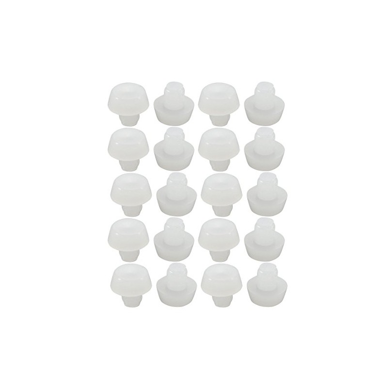 sourcingmap 20pcs 6mm White Rubber Round Plug Chair Table Furniture