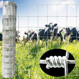 Farm Fence 4x100FT, 13GA Thickened Heavy Zinc Coating Cattle Fence, Galvanized Field Wire Fencing, for Garden, Goat, Hog, Yard Livestock, Farm, Animals and Field Protection Use