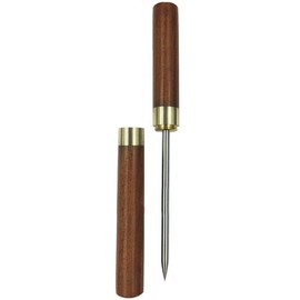 9" Ice Pick Stainless Steel Wooden Handle with Cover for Kitchen Bar Bartender Picnic Camping Restaurant (Red Sandalwood)